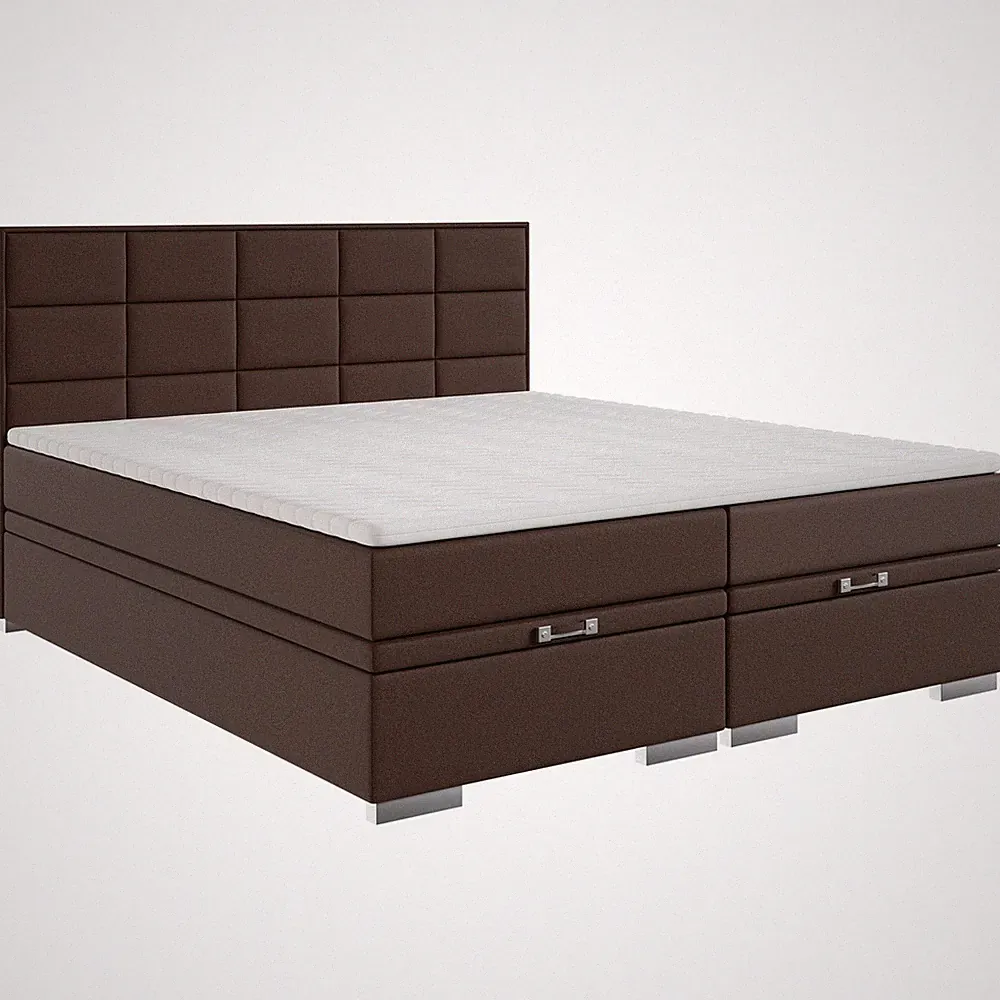 Boxspringbett - braun - H3 - 180x200 cm Doppelbett Polsterbett Gästebett
