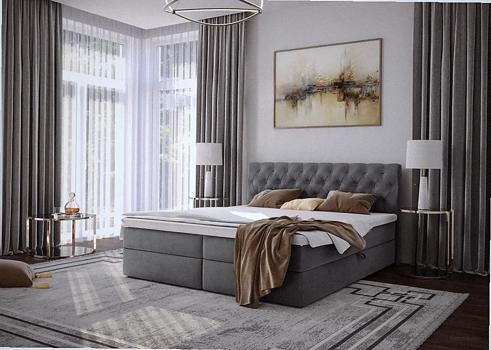 Boxspringbett Chester 120x200 140x200 160x200 180x200 mit Bettkasten Topper