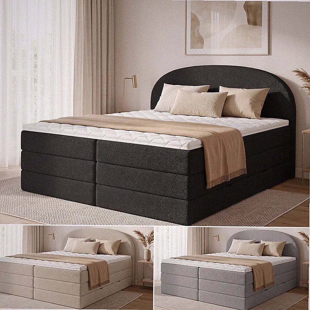 Boxspringbett CLOUD XL mit Taschenfederkern- und Bonellfederkernmatratze Topper