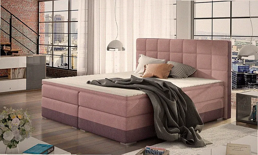 Boxspringbett DANIELA Designerbett zweifarbig Hotelbett Bettkasten Kopfteile