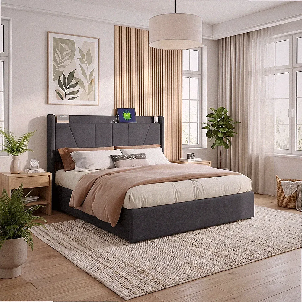 Boxspringbett Doppelbett 160x200 cm Stauraumbett Bettgestell mit Bettkasten DE