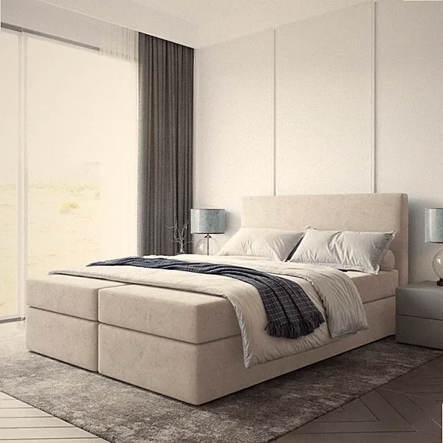 Boxspringbett Doppelbett BERO mit Bonellfederkern Matratze + Bettkästen