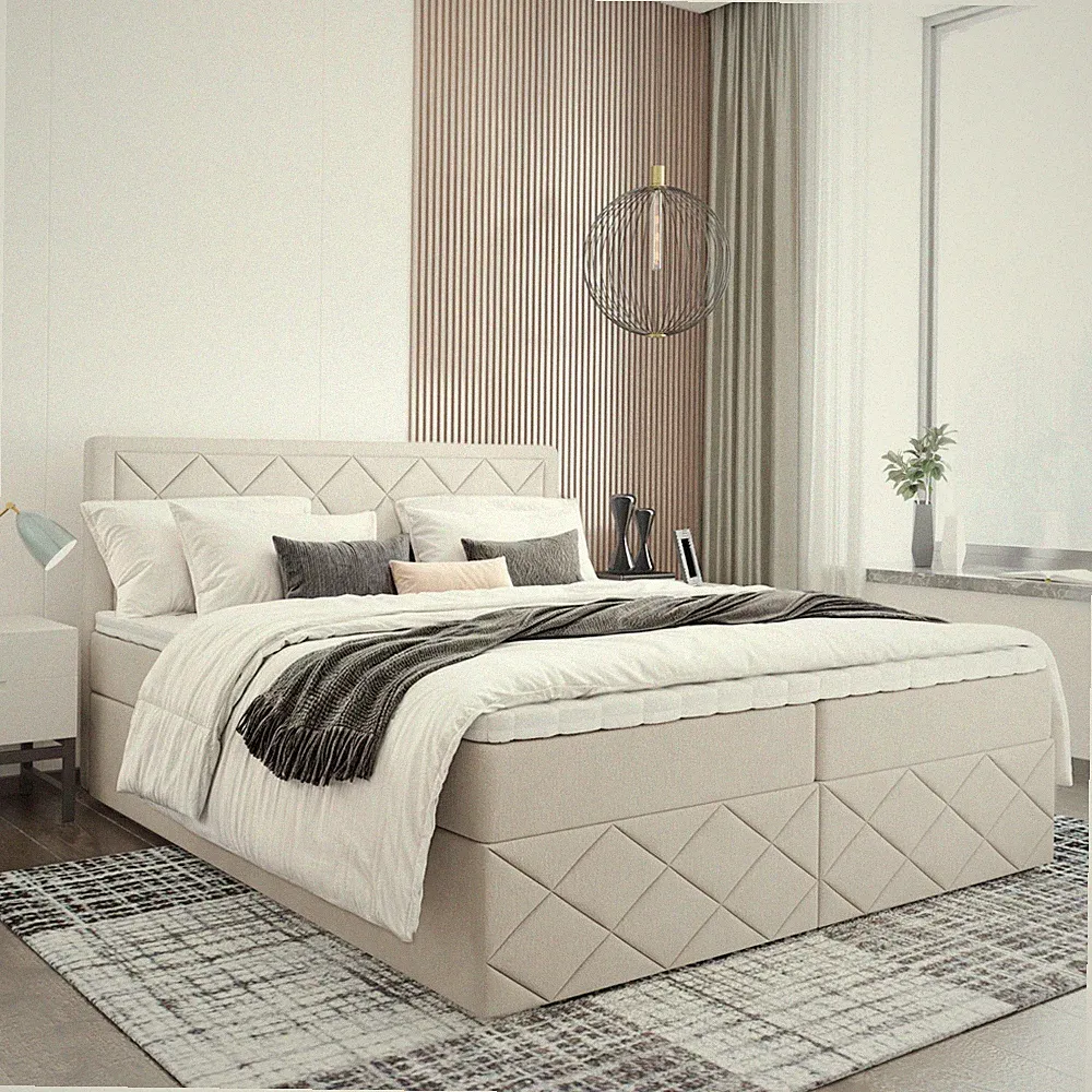 Boxspringbett Doppelbett ROMI 3 mit Bonellfederkern Matratze + Bettkästen