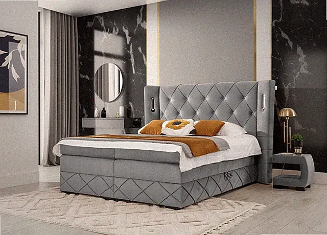 Boxspringbett FOCUS-LUX Hotelbett Mit Zwei Bettkasten Kontinentales Bett