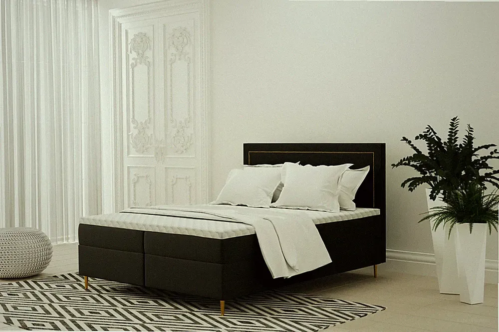 Boxspringbett GOLDEN Hotelbettzwei Bettkasten kontinentales Bett goldene Farbe