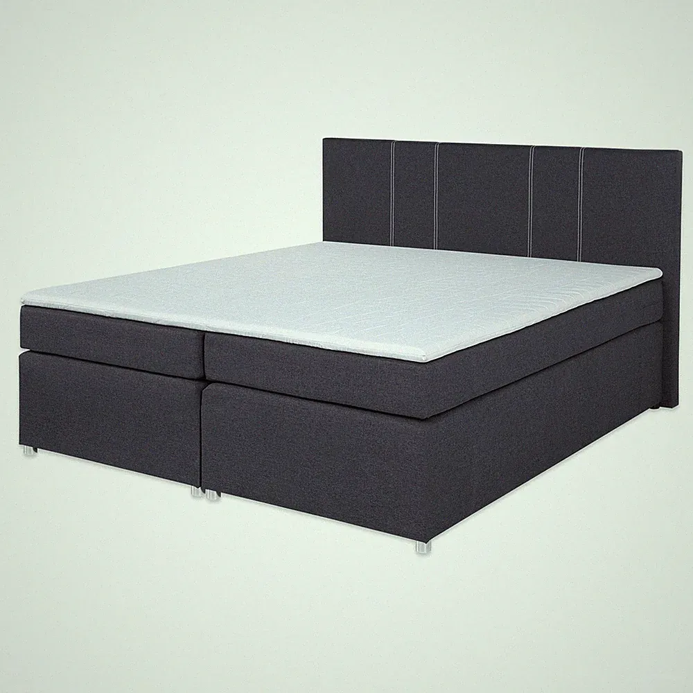 Boxspringbett - grau - H3 - Bonell-Federkern - 180x200 cm Doppelbett Polsterbett