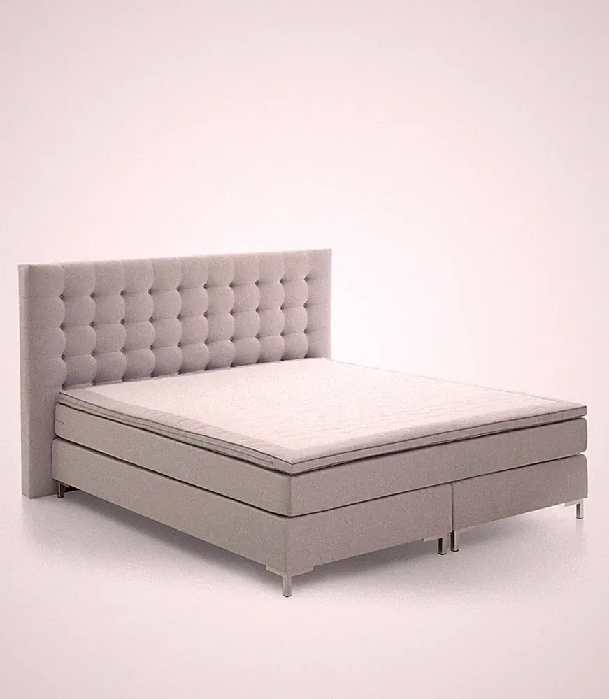 Boxspringbett hellgrau Maße 180x200 mit Matratze gebraucht