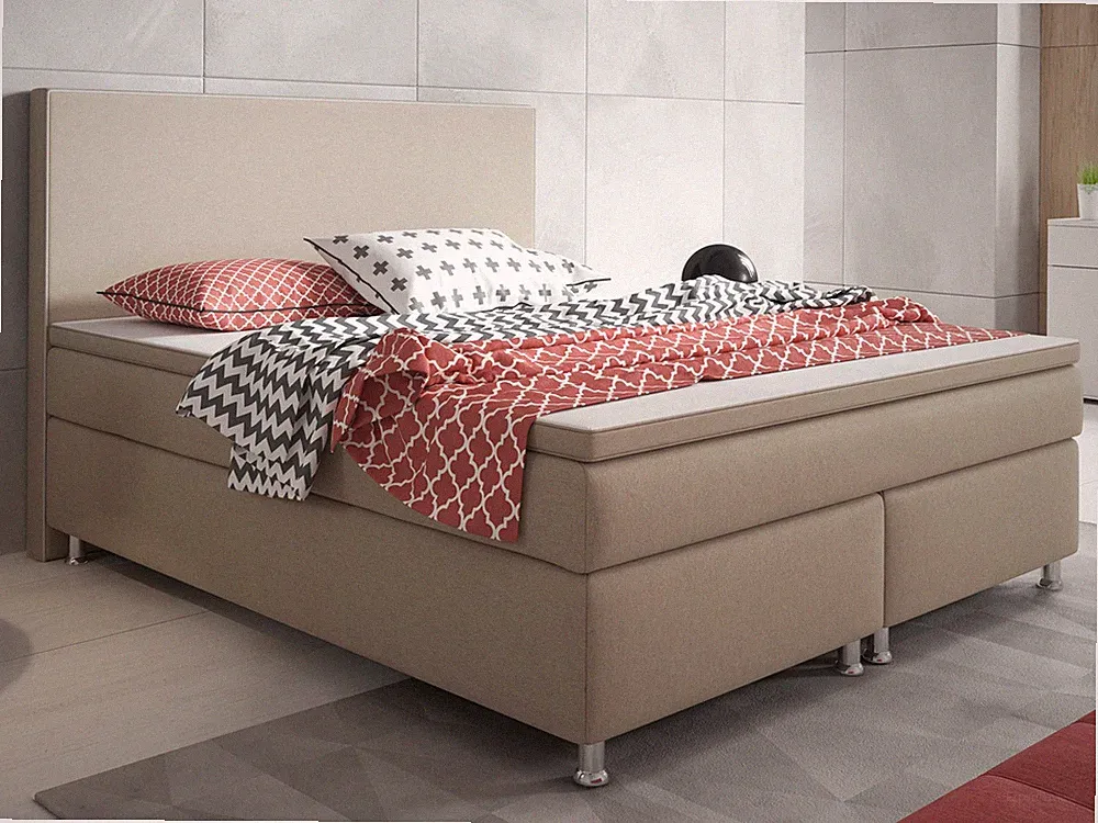 Boxspringbett King Size 140x200 cm Webstoff Muddy
