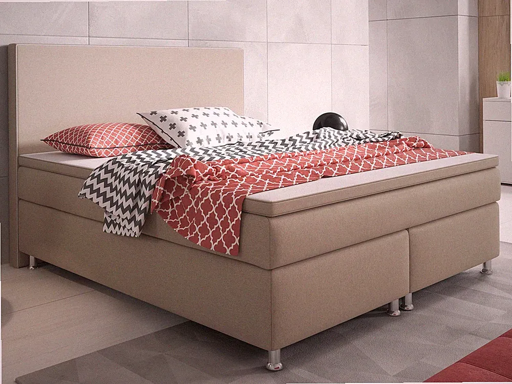 Boxspringbett King Size 180x200 cm Webstoff Muddy