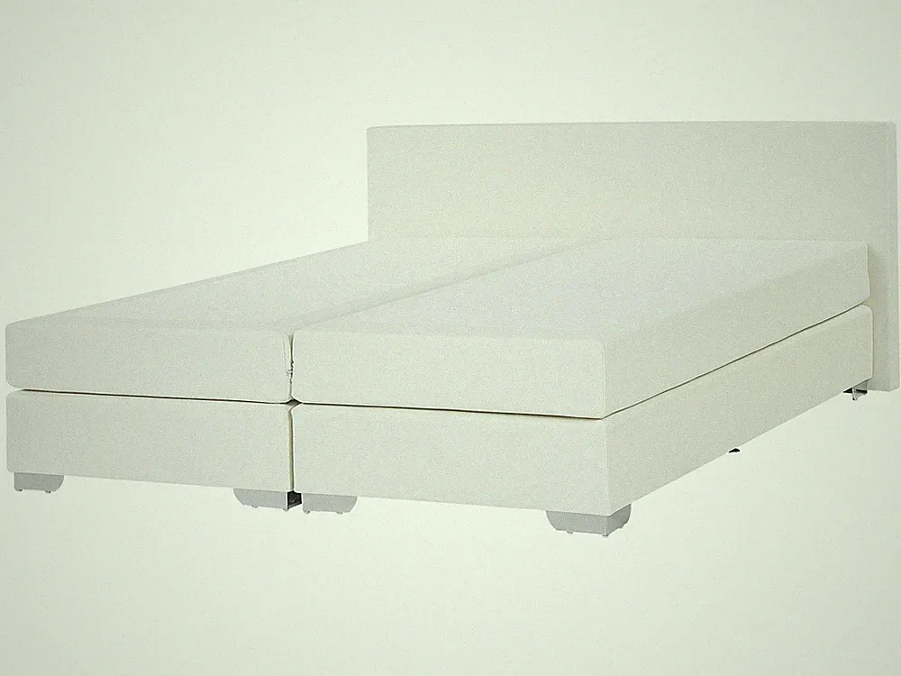 Boxspringbett Kunstleder in Weiß 160 x 200 cm modernes Polsterbett Hotelbett