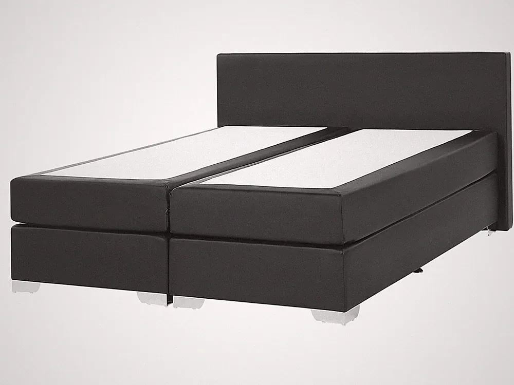 Boxspringbett Kunstleder schwarz 160 x 200 cm President