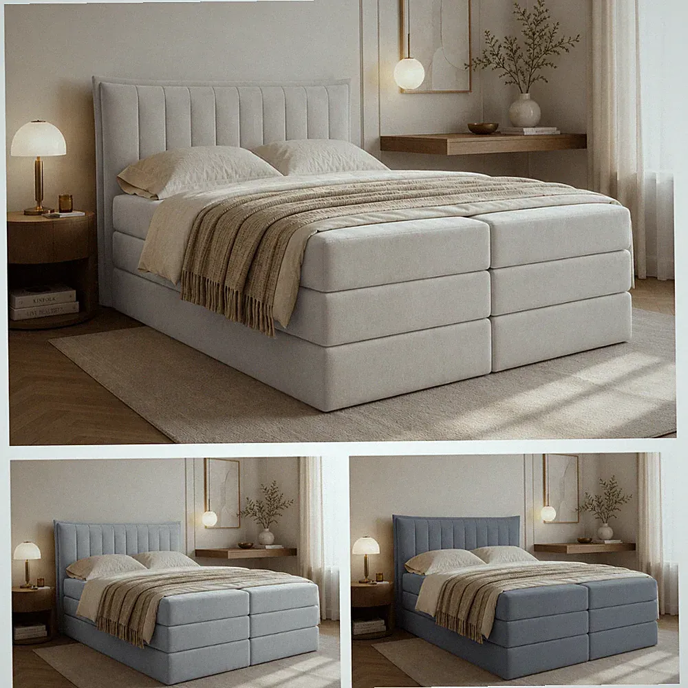 Boxspringbett LUNA PLUS Bett mit Taschenfederkern und Bonellfederkernmatratze