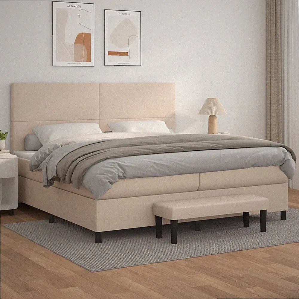 Boxspringbett Matratze Bett Bettgestell Polsterbett Lattenrost Kunstleder vidaXL