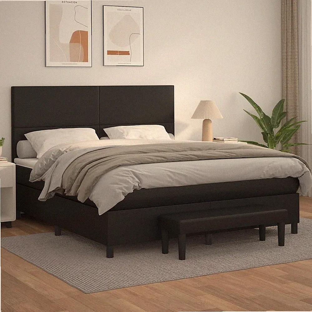 Boxspringbett Matratze Bett Bettgestell Polsterbett Lattenrost Kunstleder vidaXL