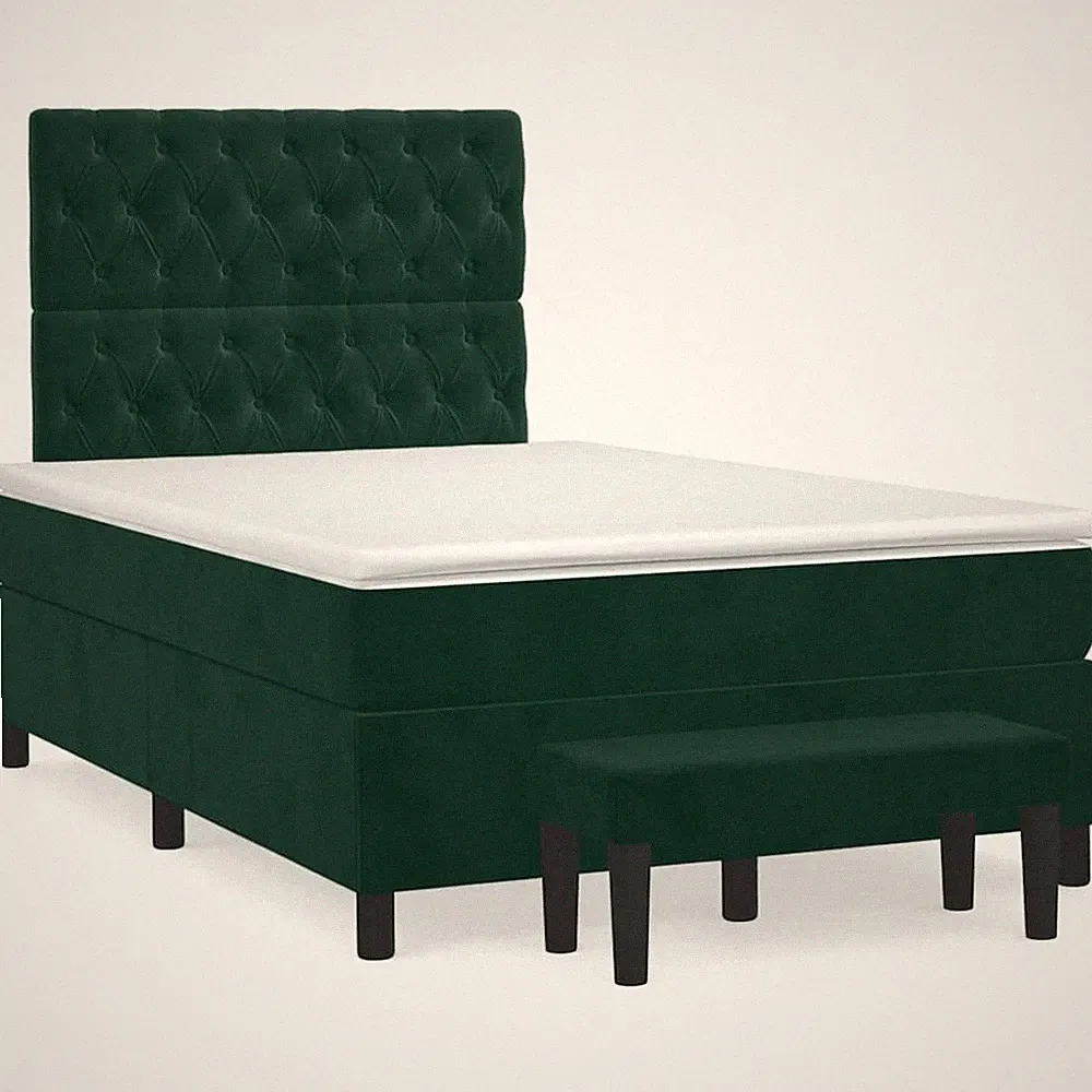 Boxspringbett Matratze Bett Bettgestell Polsterbett Lattenrost Samt vidaXL