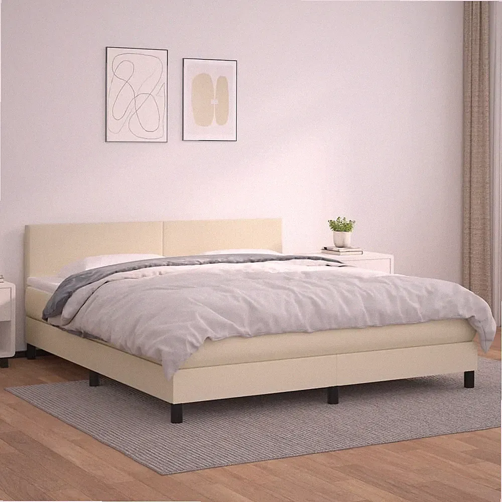 Boxspringbett Matratze Bettgestell Polsterbett Bett Lattenrost Kunstleder vidaXL