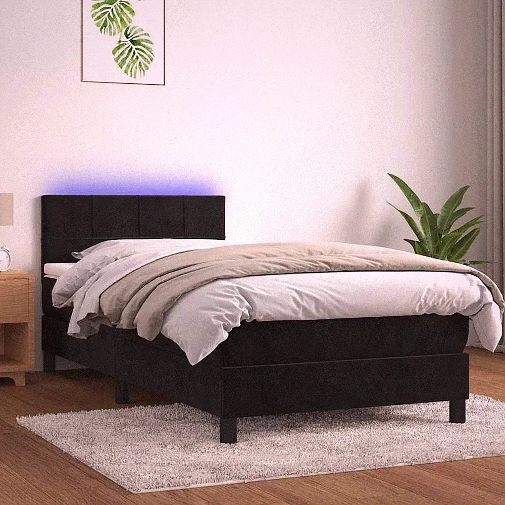 Boxspringbett Matratze LED Bett Bettgestell Polsterbett Lattenrost Samt vidaXL