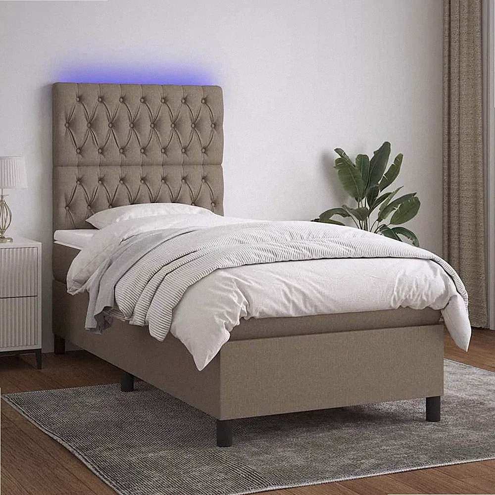 Boxspringbett Matratze LED Bett Bettgestell Polsterbett Lattenrost Stoff vidaXL