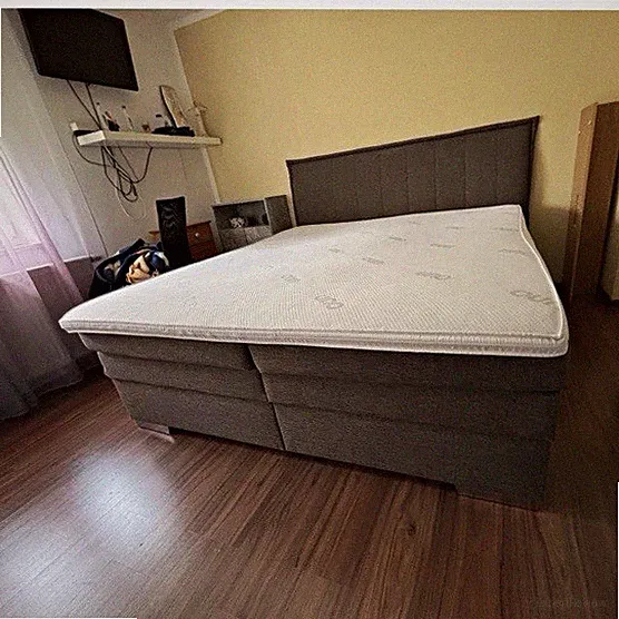 Boxspringbett mit Kopfteil, Stauraum