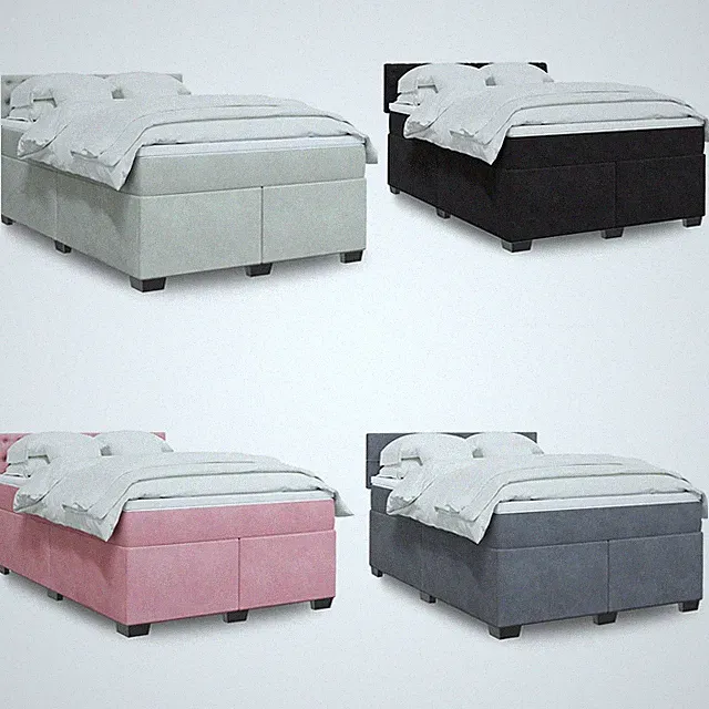 Boxspringbett mit Matratze Bettgestell Lattenrost Schlafzimmerbett Samt Bett