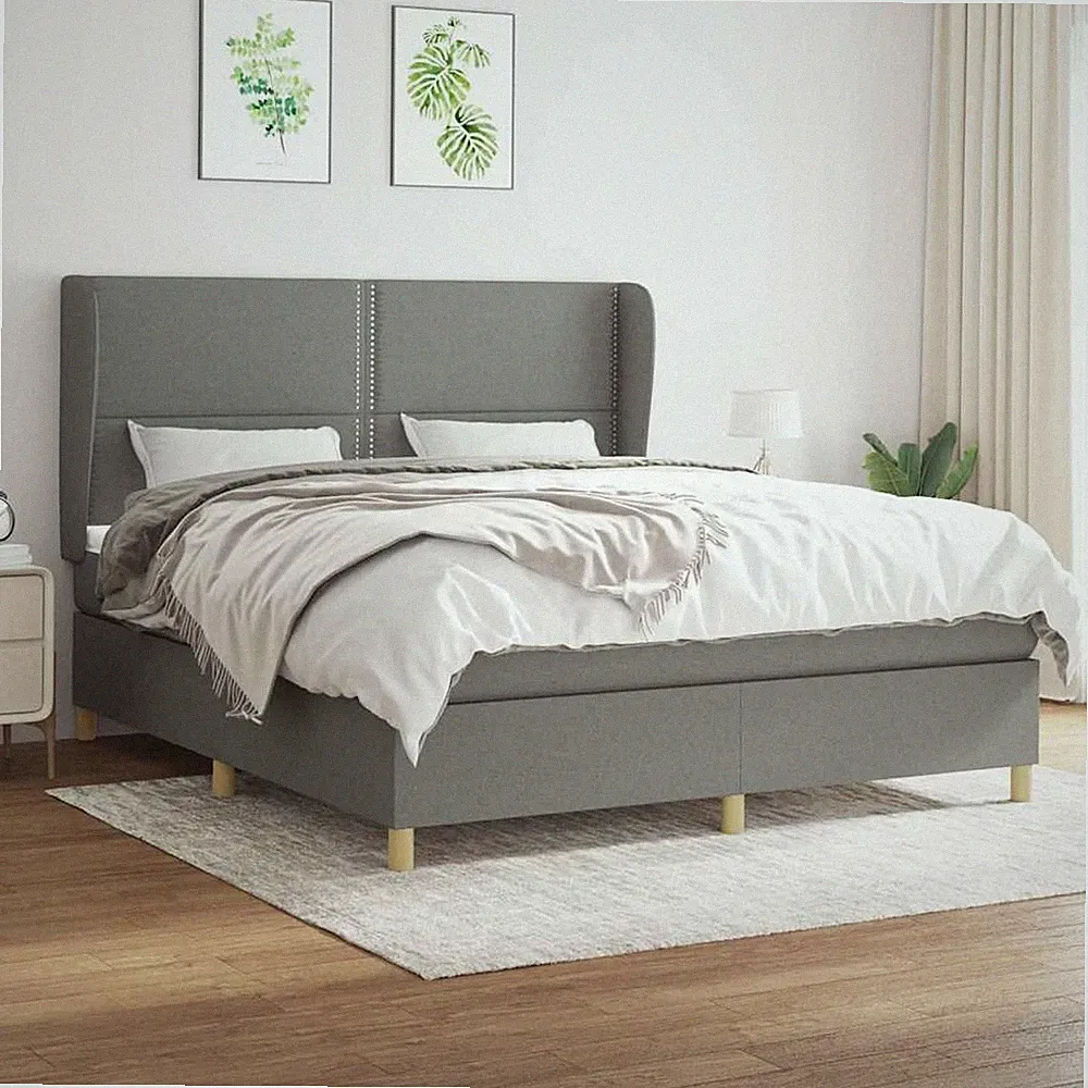 Boxspringbett mit Matratze Bettgestell Polsterbett Lattenrost Bett Stoff vidaXL