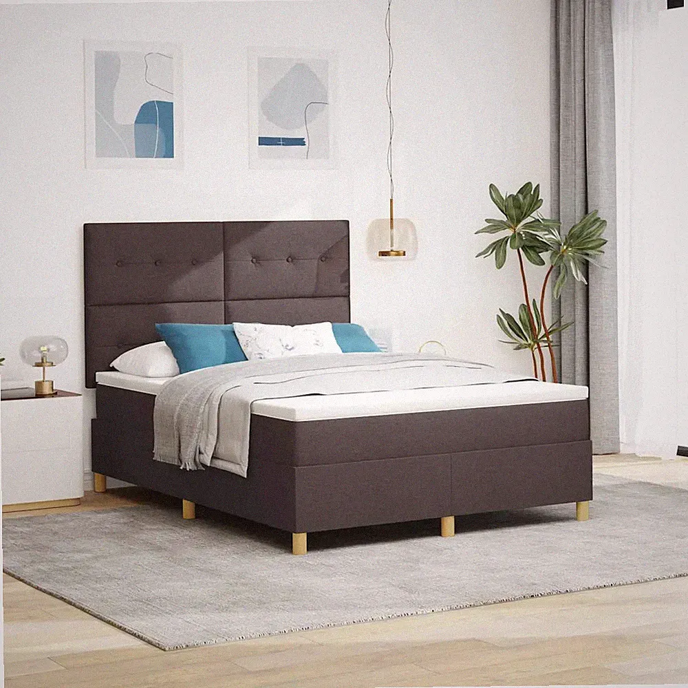 Boxspringbett mit Matratze Bettgestell Polsterbett Lattenrost Bett Stoff vidaXL