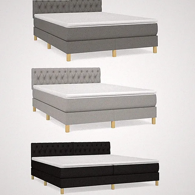 Boxspringbett mit Matratze Einzelbett Doppelbett Bettrahmen Gästebett Stoff Bett