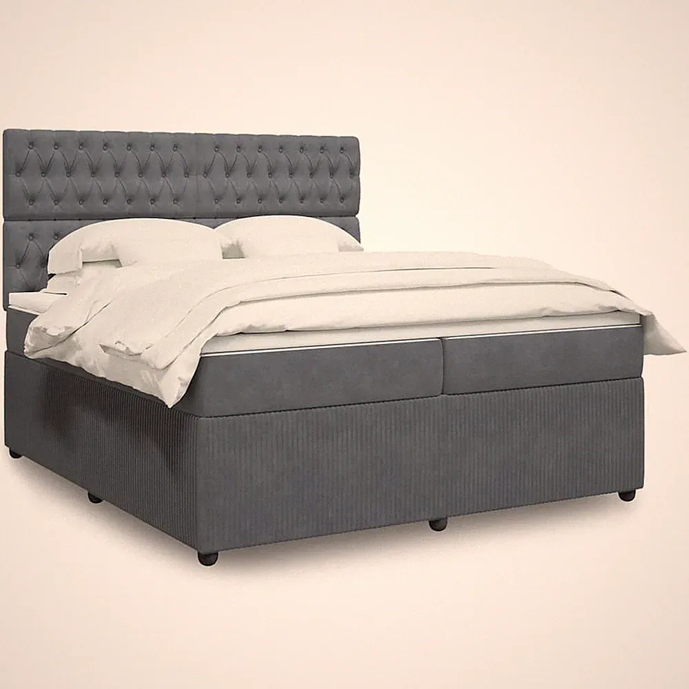 Boxspringbett mit Matratze Lattenrost Bettgestell Polsterbett Bett Samt
