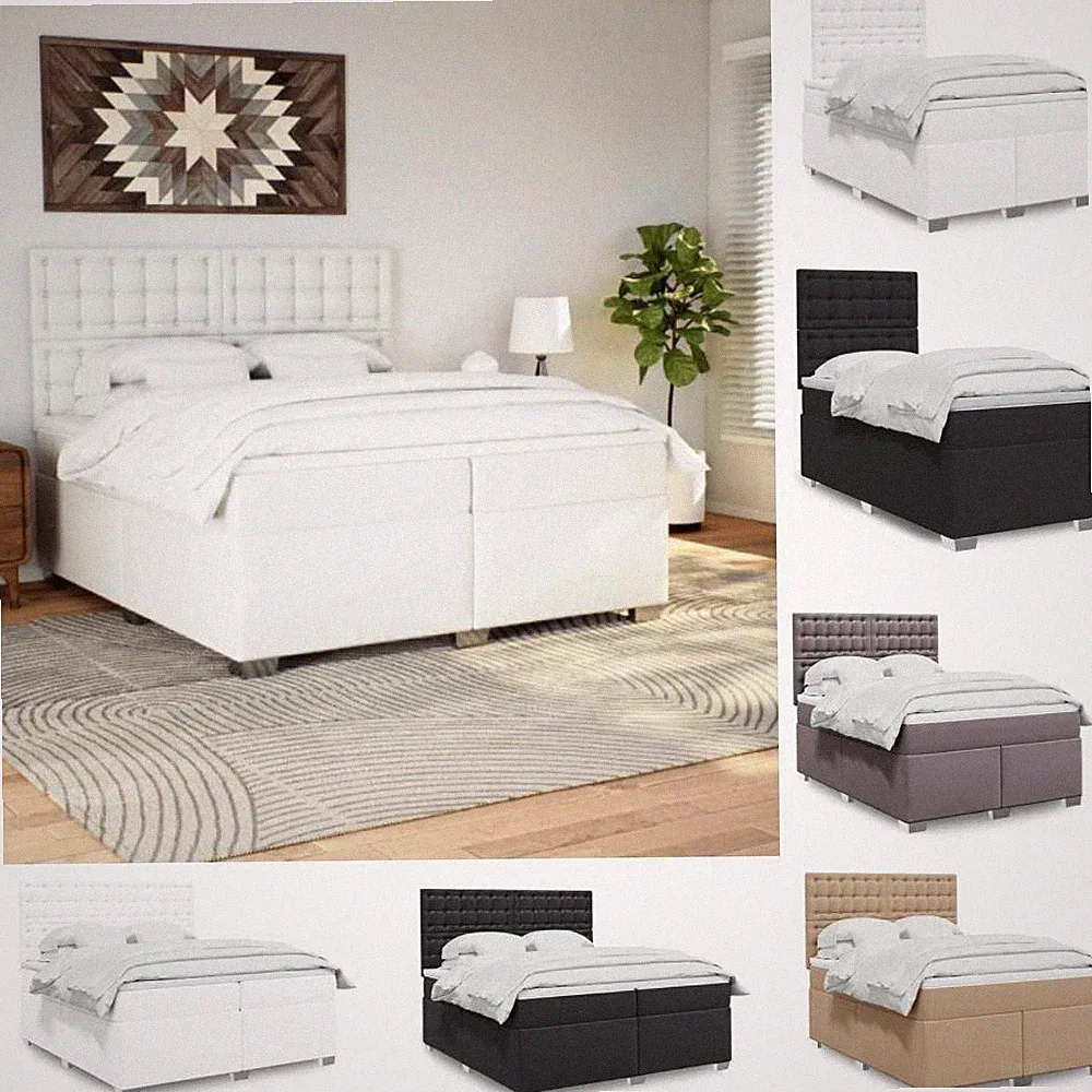Boxspringbett mit Matratze LED Bett Polsterbett Bettgestell Doppelbett Bettrahme