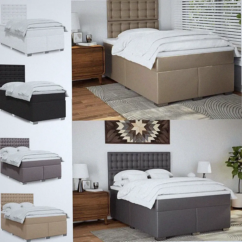 Boxspringbett mit Matratze LED Bett Polsterbett Bettgestell Doppelbett Bettrahme