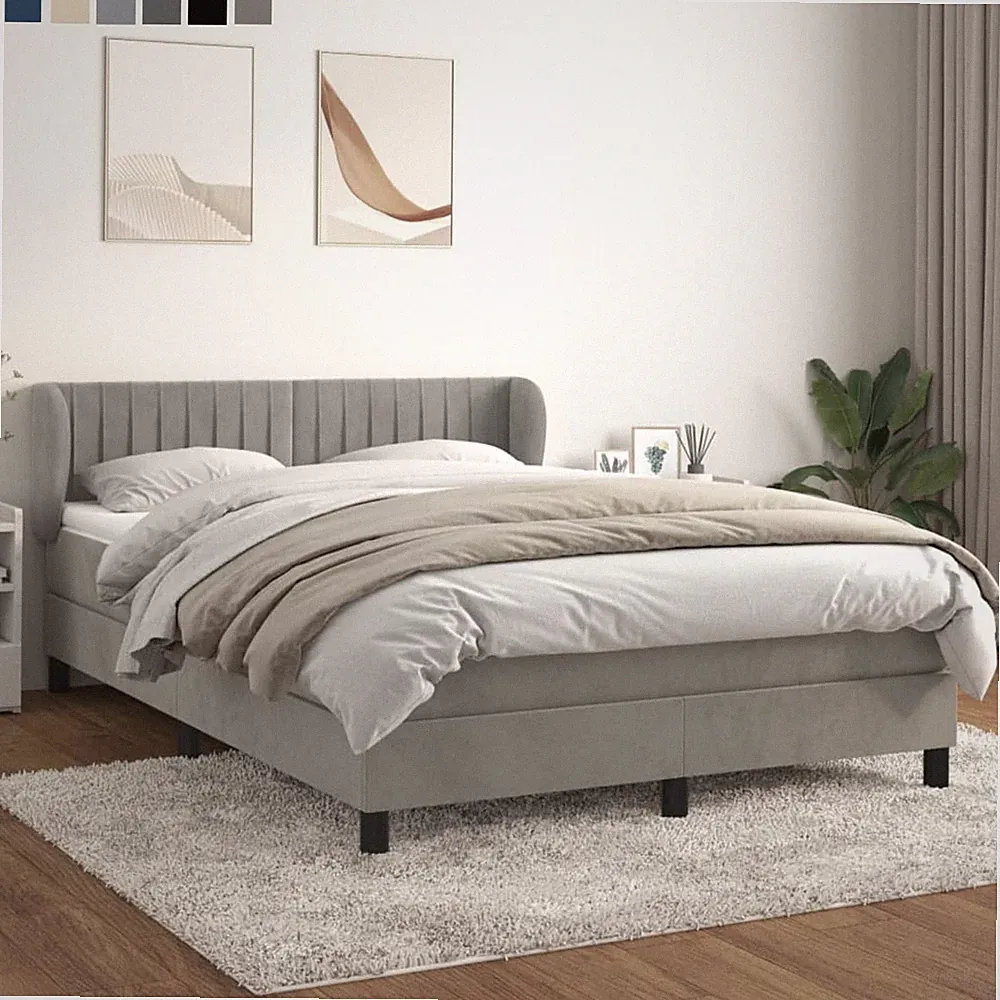 Boxspringbett mit Matratze Samt Bettgestell Schlafzimmer Einzelbett Doppelbett