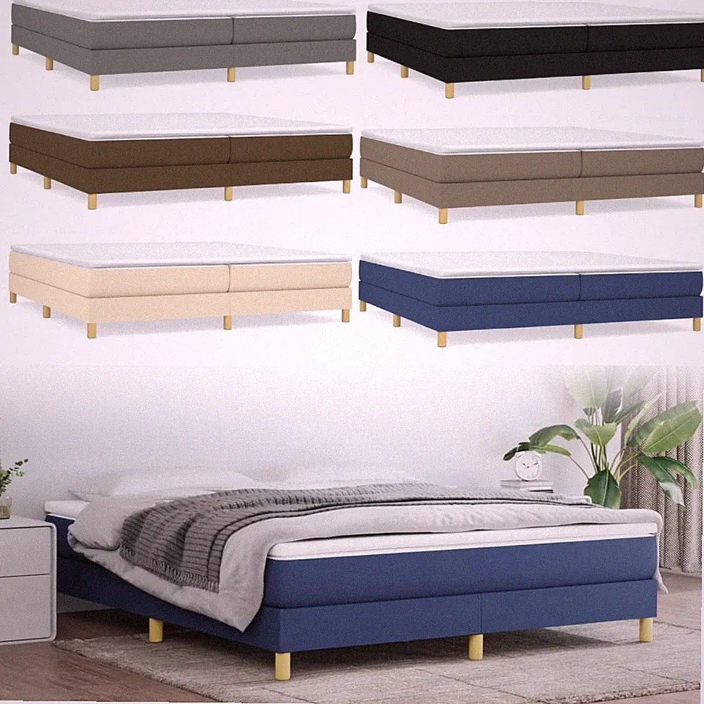 Boxspringbett mit Matratze Stoff Einzelbett Doppelbett Polsterbett Bettgestelle
