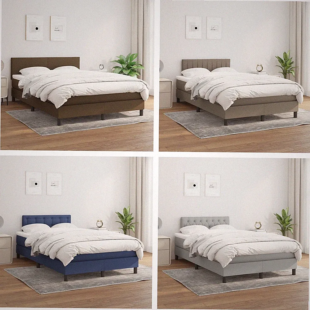 Boxspringbett mit Matratze Stoff Schlafzimmerbett Bett Hotelbett Doppelbett