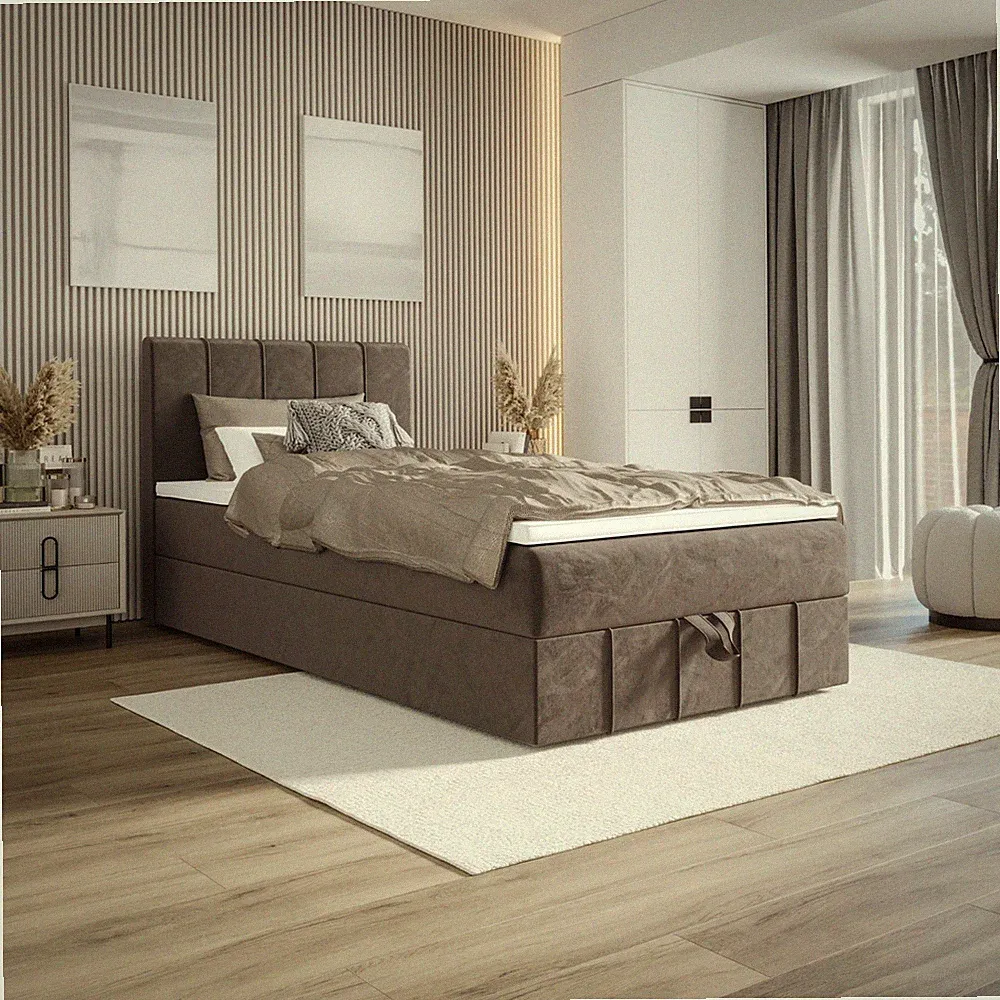 Boxspringbett mit Matratze und Bettkasten Schlafzimmer Bett Baham 80/90/100x200