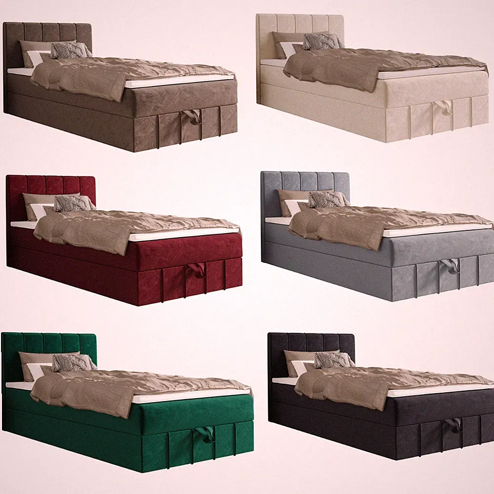 Boxspringbett mit Matratze und Bettkasten Schlafzimmer Bett Baham 80/90/100x200