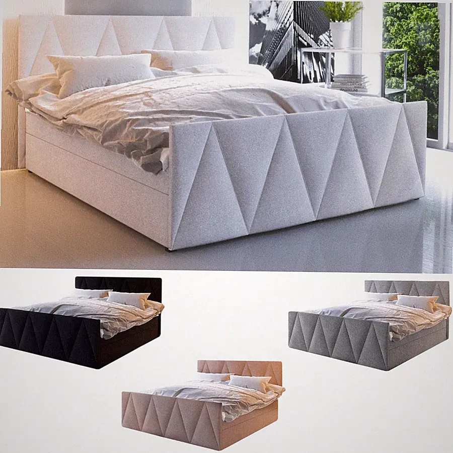 Boxspringbett mit Matratze und Bettkasten Schlafzimmer Bett Mila 140/160/180x200
