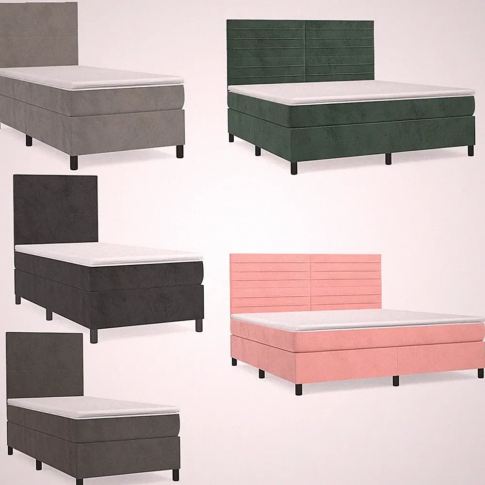 Boxspringbett mit Matratze und Kopfteil Samt Polsterbett Bettkasten Doppelbett