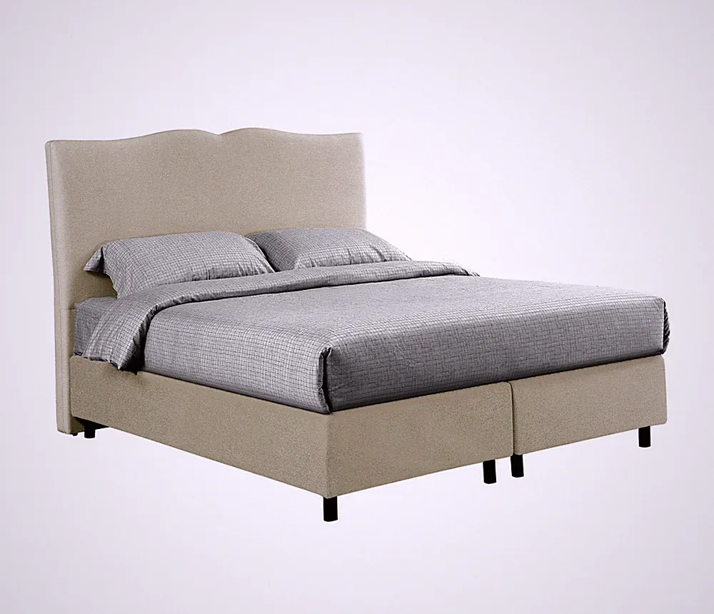 Boxspringbett Polsterbett Grau Modern Bettgestell mit Kopfteil OHNE MATRATZE