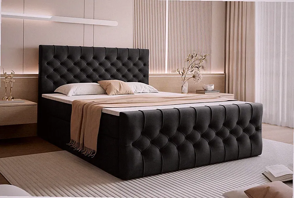 Boxspringbett Schlafzimmerbett Bett Doppelbett 200x200 Bettkasten + Topper