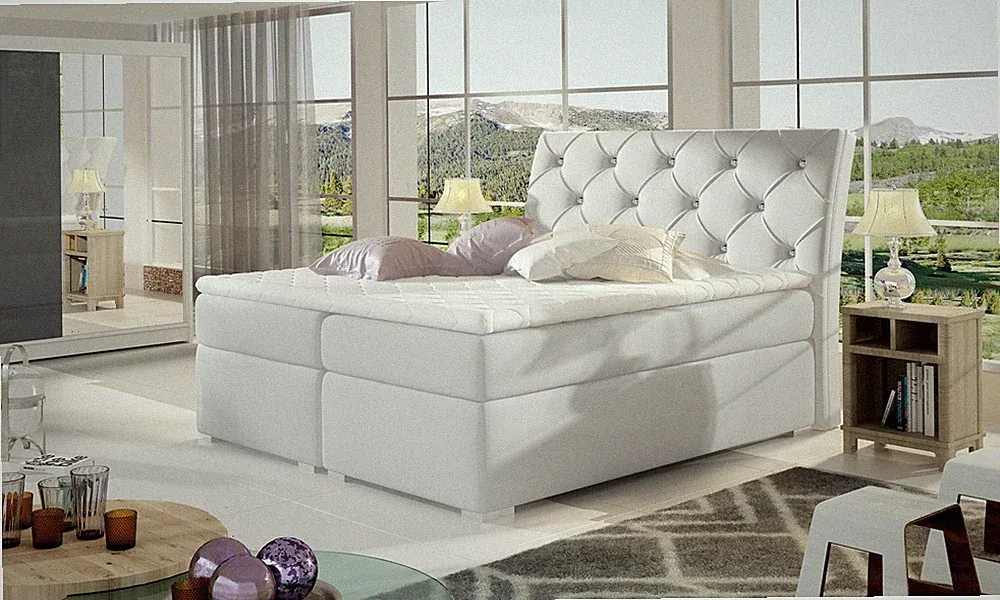 Boxspringbett Schlafzimmerbett MONTANA 180x200cm Weiss