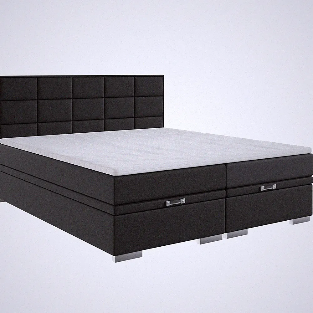 Boxspringbett - schwarz - H3 - 160x200 cm Doppelbett Polsterbett Gästebett