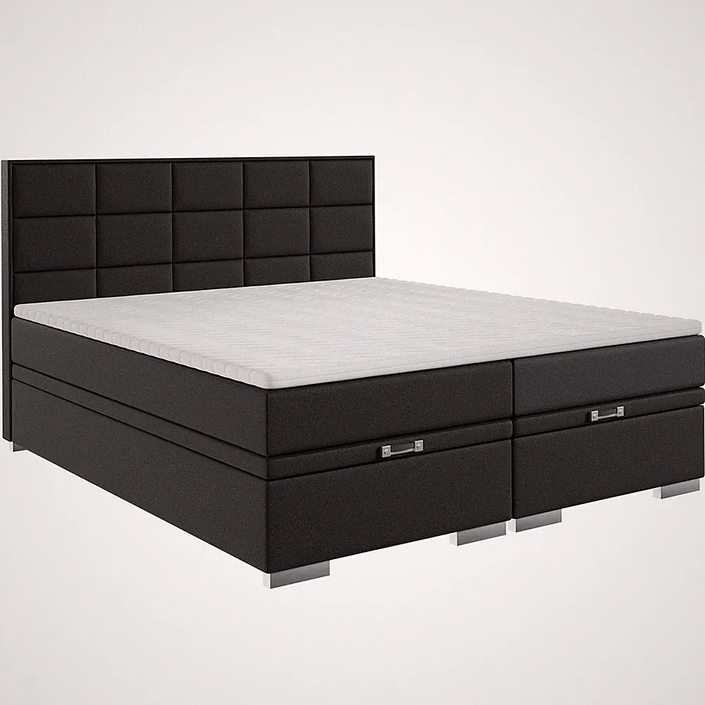 Boxspringbett - schwarz - H3 - 160x200 cm Doppelbett Polsterbett Gästebett