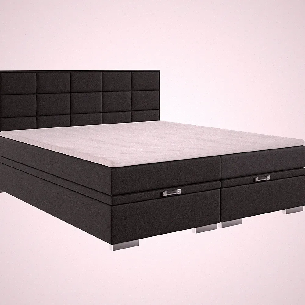 Boxspringbett - schwarz - H3 - 180x200 cm Doppelbett Polsterbett Gästebett
