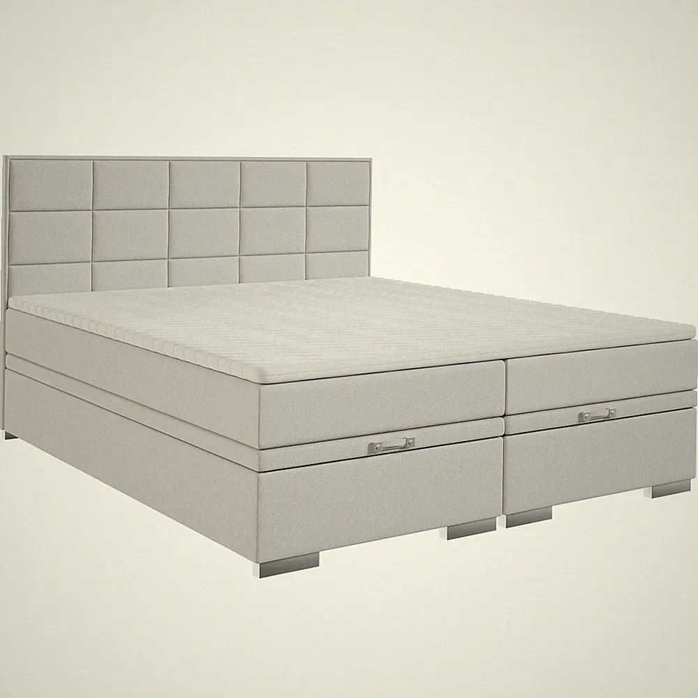 Boxspringbett - silber - H3 - 160x200 cm Doppelbett Polsterbett Gästebett