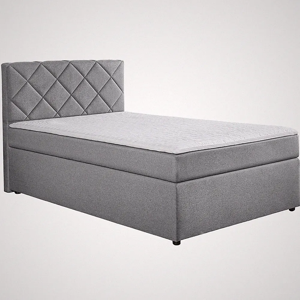 Boxspringbett - silber - Universalhärtegrad - 120x200 cm Doppelbett Polsterbett