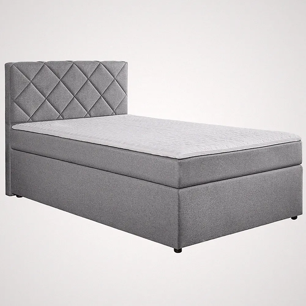 Boxspringbett - silber - Universalhärtegrad - 120x200 cm Doppelbett Polsterbett