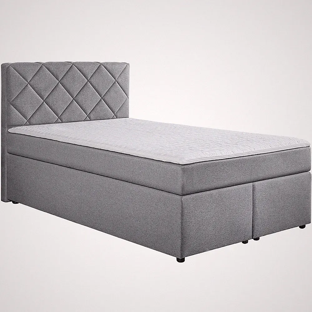 Boxspringbett - silber - Universalhärtegrad - 140x200 cm Doppelbett Polsterbett