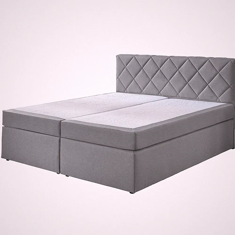 Boxspringbett - silber - Universalhärtegrad - 160x200 cm Doppelbett Polsterbett