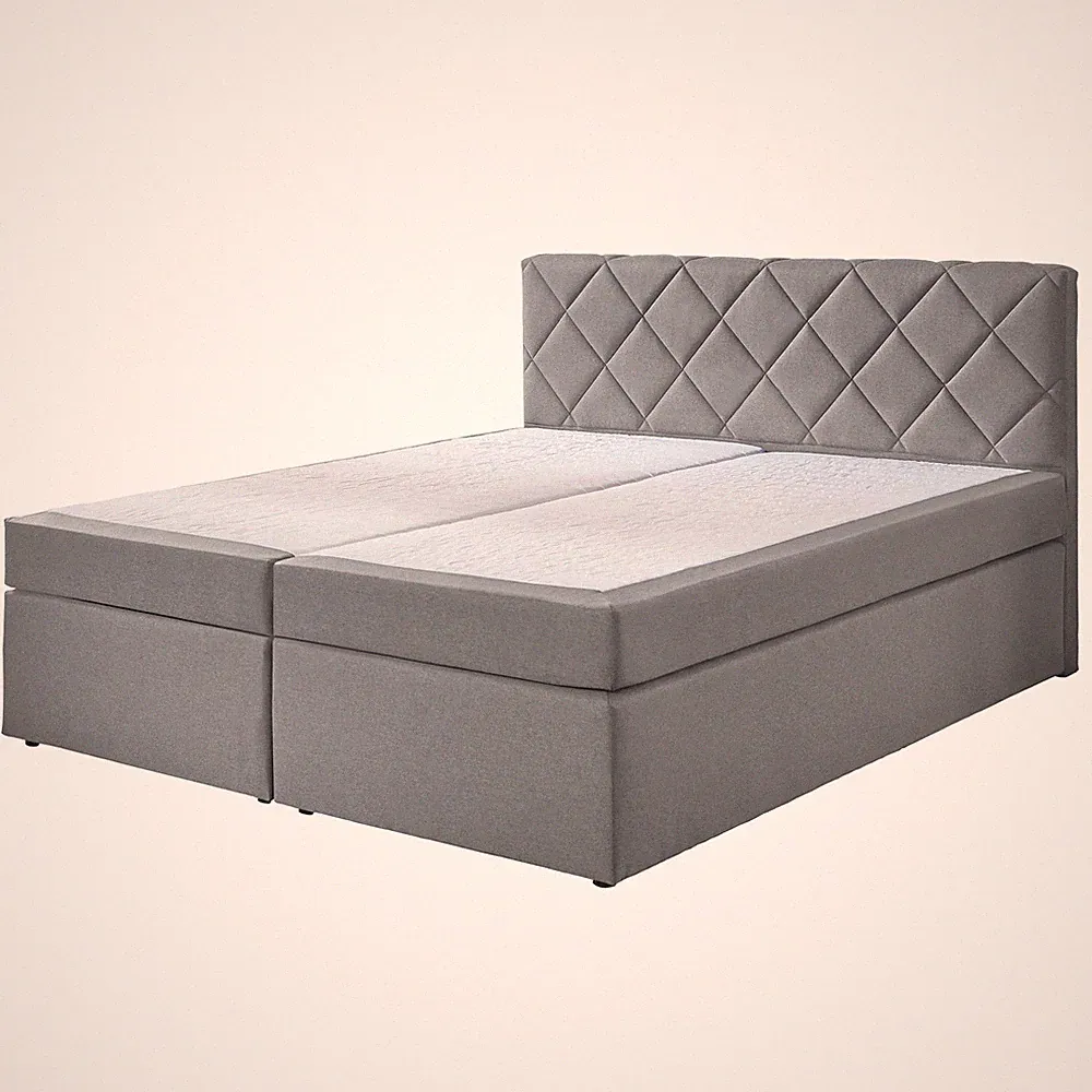 Boxspringbett - silber - Universalhärtegrad - 160x200 cm Doppelbett Polsterbett