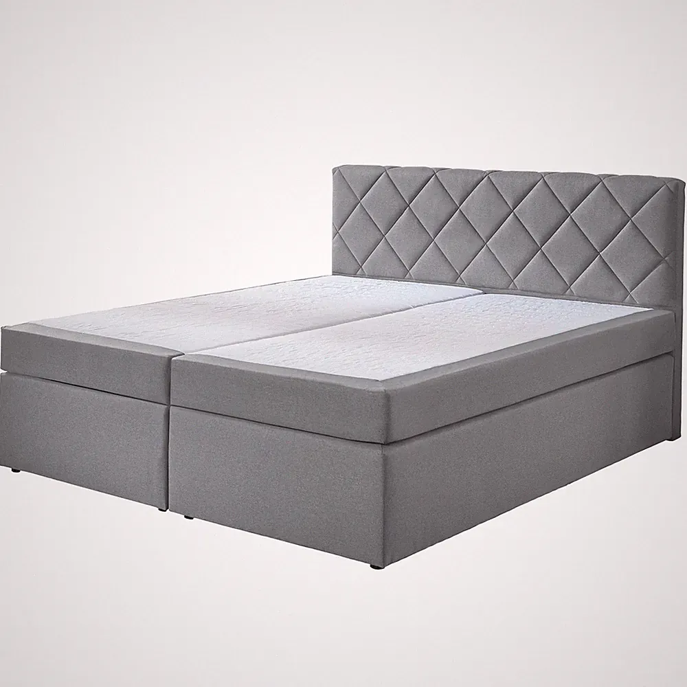 Boxspringbett - silber - Universalhärtegrad - 180x200 cm Doppelbett Polsterbett